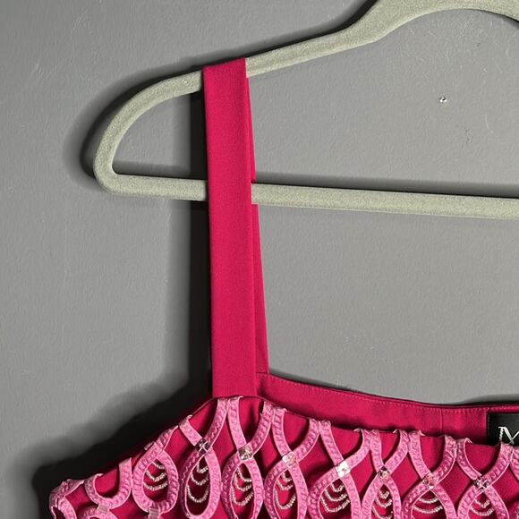 Moshita Couture Dark Pink Wide Strap Beaded Camisole Size 16 - Picture 3 of 10